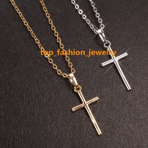 Eenvoudige Mode Kruis Ketting Voor Vrouwen Mannen Luxe Dames Gouden Sieraden Hanger Kettingen Kruisbeeld Christelijke Ornament Geschenken