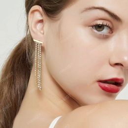 Boucles d'oreilles à pampilles en diamant de créateur de mode simples, lustre suspendu de styliste à la mode