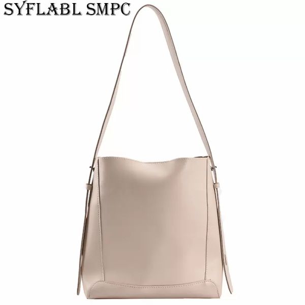 Bolso de hombro de gran capacidad de moda simple Bolso de cubo cruzado de cuero de tendencia para mujer Bolso de compras de viaje para mujer bolso de noche marrón, bolsas de lona verdes, l