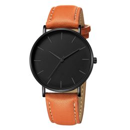 Simple mode hommes affaires montres à Quartz bracelet en cuir cadran rond montre décontractée homme 2022 moderne classique Horloges Mann