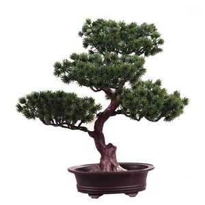 Guirnaldas de flores decorativas Regalo simple Adorno artificial Pino Festival Bonsai Accesorios de simulación DIY Planta en maceta casera realista