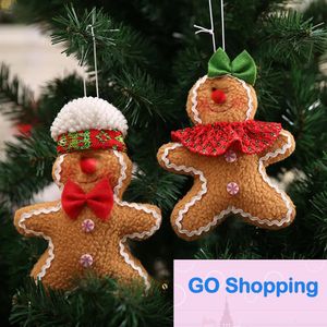 Eenvoudige Gingerbread Man Kersthanger Hanger Versieren Koekje Pop Pluche Kerstboom Widget Boomornament