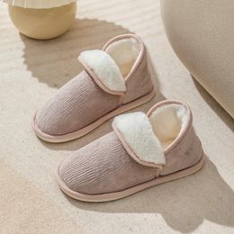 Simple Girls 'Rabbit Like Hair Short Cotton Slippers Plush Soft Sole All Inclusive Heel Indoor Warm Antiskid schoenen 231219 91038