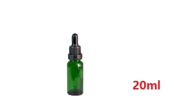 Botellas de pipeta de reactivo líquido de vidrio verde simple Cuentagotas de aromaterapia 5 ml-100 ml Aceites esenciales Botellas de perfumes al por mayor libre de DHL