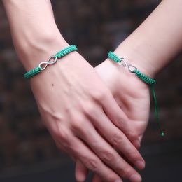 Pulsera de cuerda trenzada de mano Simple, cadena de pareja hecha a mano infinita para mujeres, amantes masculinos, regalo de joyería caliente de la amistad