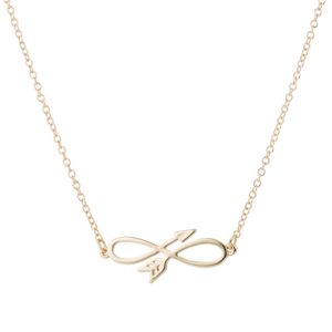 Simple Horizontal Infinite Flèche Tête Collier Fil Enroulé Infinity Tribal Dart Minimaliste Lance En Acier Inoxydable Pendentif Chaîne Collier Ras Du Cou Femmes Bijoux