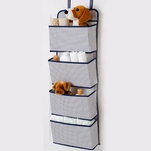 Simple Houseware 4 bolsillos para colgar en la pared, armario, bolsa de almacenamiento, organizador sobre la puerta, tela, bolsa de juguete, bolsas para colgar