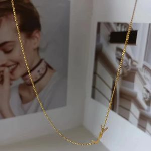 Eenvoudige initiële sierlijke designer ketting 14K Gold vergulde dunne ketting hanger choker lichtgewicht kettingen 2024 0000