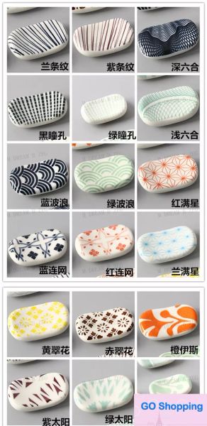 Porte-baguettes japonais Simple, rectangulaire, repose-baguettes en céramique, oreiller coloré, porte-baguettes, support de couverts mignon