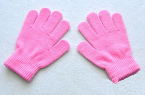 Guantes simples para niños, guantes tejidos con dedos completos, manopla cálida, regalo de invierno para niños y niñas pequeños