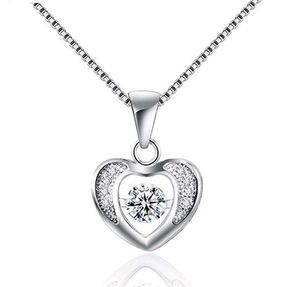 Pendentif en argent sterling 925 massif sans chaîne danse étincelante pendentifs en forme de coeur pour collier bijoux coréens accessoires en gros