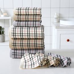 Ensemble de serviettes de bain en coton épais, doux et absorbant, treillis Simple, 255m