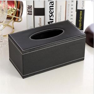 Eenvoudige lederen tissue box houder - waterdichte rechthoekige tissue box cover vintage servet papier houder voor thuis el kantoor Ca2372