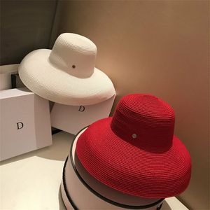 Chapeaux de paille Hepburn avec lettres simples pour femmes, protection solaire, chapeau de pêcheur, solide, casquettes de plage pour vacances en plein air