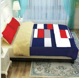 Conjuntos de ropa de cama impresos con letras simples personalidad de moda para adultos unisex colcha cubierta de almohada de moda 4pcs