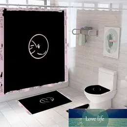 Cortinas de ducha impresas de letra Simple Carpeta Carpeta Asiento de asiento de asiento de la cubierta Mats de baño sin desliz