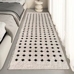 Alfombras de línea simple para dormitorio, mesita de noche, sala de estar, alfombras largas para balcón, alfombras rectangulares, decoración moderna 240223