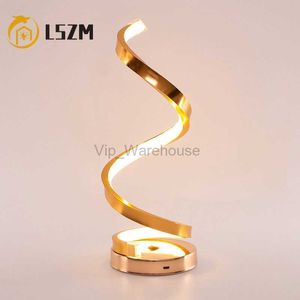 Lampada da tavolo a barra luminosa a LED stile linea semplice Illuminazione da lettura in oro rosa Illuminazione per camera da letto Illuminazione ad arco a spirale Luci da tavolo a LED in alluminio HKD230807