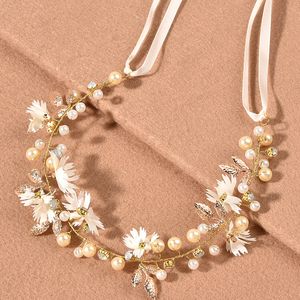 Petites perles torsadées en cristal simples, sangles de cheveux faites à la main, accessoires pour robe de mariée, accessoires de coiffure