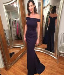 Eenvoudige lange hermiade elegante avondjurken 2018 Goedkoopste Bateau Neck Zipper Back Formal Prom Party Jurken8158785