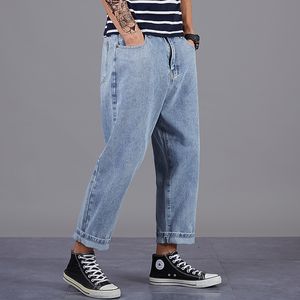 Eenvoudige losse heren jeans Casual negen-punt Harlan broek maat 28-48 voor 140kg dikke mannen Pantalons de Grande Taille Pour Hommes