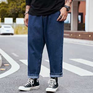 Eenvoudige losse heren jeans negen-punt casual harlan broek voor 140kg dikke man maat 28-48 vêtements de grande taille pour hommes