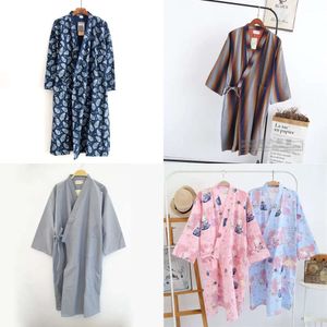 AMOURS SIMPLES SHOMMAINES Japonais Kimono Robes Hommes à manches longues Spring à manches longues 100% coton