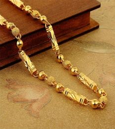 Eenvoudige Mannelijke 18K Gouden Ketting Zeshoekige Boeddha Bamboe Ketting Fijne Sieraden Sleutelbeenkettingen voor Mannen Vriendje Verjaardagscadeaus 220218874081