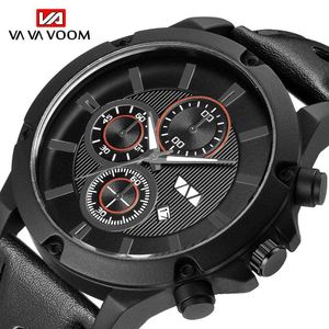 Eenvoudige mannen lederen kalender horloge sportstijl zwart en wit waterdichte mannen elektronische quartz horloge relogio masculino digitale G1022