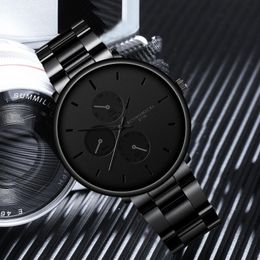 Montre pour hommes Simple homme Anlogy Quartz montre-bracelet en acier inoxydable cadran alliage bracelet cadeau horloge Dro Erkek Kol Saati M2153