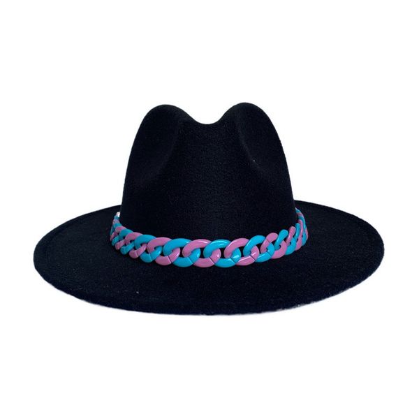 Hommes simples femmes Lake bleu fedora jazz chapeau britannique style trilby fête formel panama cap robe chapeau cowboy