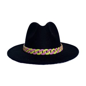 Chapeau Fedora Jazz pour hommes et femmes, Simple, Rose rouge, style britannique, Trilby, fête formelle, Panama, robe, chapeau de Cowboy