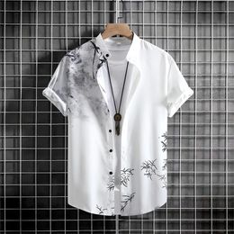 Chemise simple pour hommes imprimé en 3D haut tendance rétro ample surdimensionné à porter tous les jours chemise décontractée à manches courtes confort vêtements pour hommes 240313