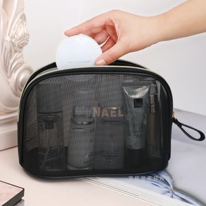 Sac de lavage de grande capacité en maillage simple Sac de rangement portable Portable Travel Travel Net Red Ins Cosmetic Sacs