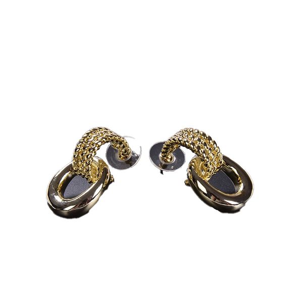 Pendientes de metal simples Chic Charm Pendientes de oro Simple Trendy Fancy Eardrops Jewelry Party Jewelry Tocado con paquete de caja