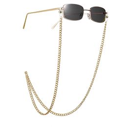 Cadena para gafas Simple de Metal Punk dorado Coor, cadena para gafas de moda callejera, gafas informales con cuello Halter, cuerda antideslizante