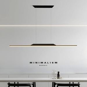 Eenvoudige moderne eetkamer hanglampen lord lange strip led kroonluchters bar lamp eettafel keuken eiland studio verlichting 2023