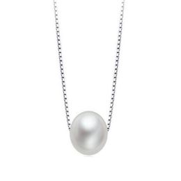 Collier pendentif Simple en nacre avec chaîne en argent Sterling 925 véritable, bijoux élégants pour femmes et filles 281f