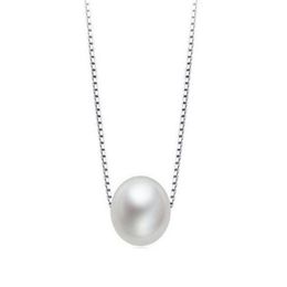 Collier pendentif Simple en nacre avec chaîne en argent Sterling 925 véritable, bijoux élégants pour femmes et filles 214f