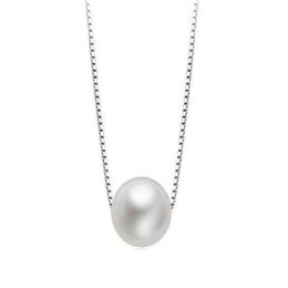 Collier pendentif Simple en nacre avec chaîne en argent Sterling 925 véritable, bijoux élégants pour femmes et filles, 2117