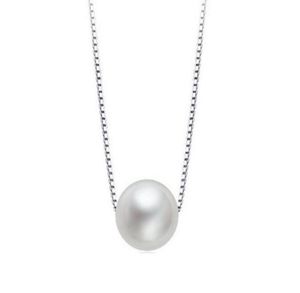 Simple Mother Pearl hanger ketting met echte 925 Sterling Silver Box Chain Elegante sieraden voor damesmeisjes4100441