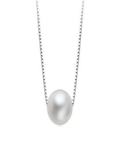 Simple Mother Pearl hanger ketting met echte 925 Sterling Silver Box Chain Elegante sieraden voor damesmeisjes8017790
