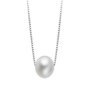 Collier de pendentif de perle mère simple avec une vraie chaîne de boîte en argent sterling 925 bijoux élégants pour les filles pour femmes270v