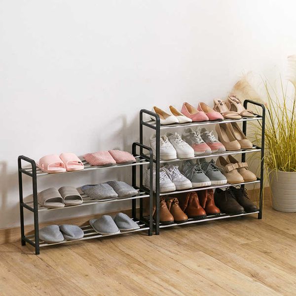 Simple multi-couches étagère à chaussures étagères de dortoir salon de ménage détachable support en métal d'économie d'espace accessoires d'organisateur 210609