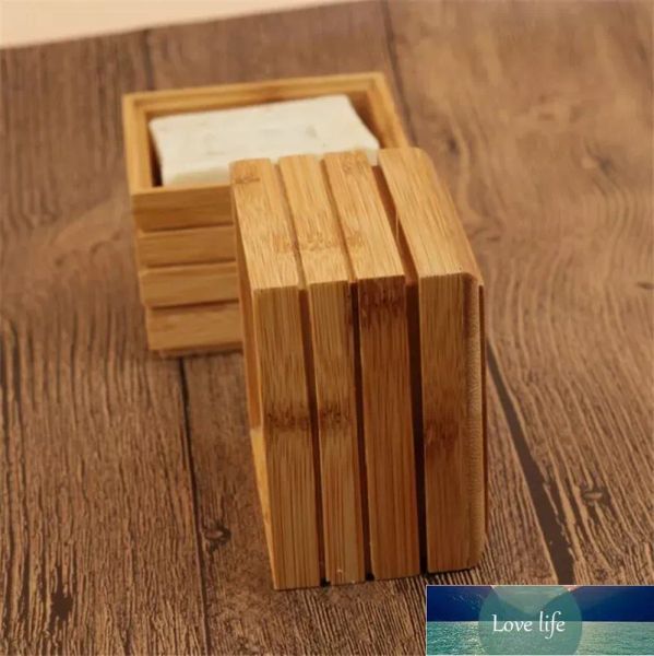Caja de jabón de bambú natural simple Caja de jabón de bambú Bandeja de jabón Almacenamiento de jabón de jabón de jabón recipiente de placa para baño de ducha de baño