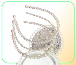 Diadema con aro de pelo de perlas Simple, horquilla elegante, decoración de banda para el cabello, adornos para el cabello trenzados, regalo de fiesta 7617948