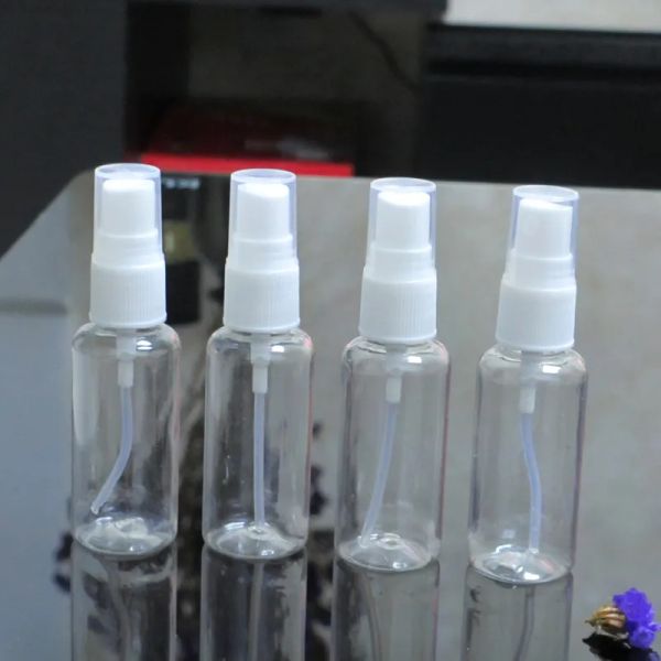 Bouteilles de pulvérisation de parfum en plastique simples, bouteille vide transparente PET, pompe à brume rechargeable, atomiseur de parfum