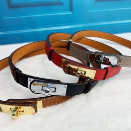 Eenvoudige vergulde gouden riem voor dames luxe riem beroemde sierlijke slotgesp ceinture smalle trendy jurk taille versieren zwartbruine herenriemen modieuze ga09