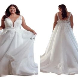 Robe De mariée Simple grande taille avec dentelle, Sexy, col en V, robes De mariée De plage, dos nu, avec des Appliques en dentelle, 2024 Boho Bride Dress