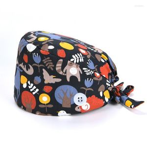 Eenvoudige drukberet Mooie cartoon katoenen hoeden koel wandelende zon hoed dames stevige kleur mannen zomer verstelbare beanie/schedel petten oliv22